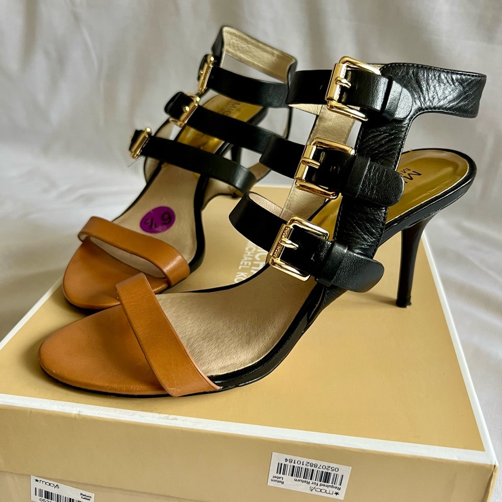 Michael Kors Black and Tan Women's Sandals - Picture 3 of 4